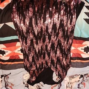 Pink blinged, black tank top